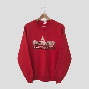 vintage des années 90 Washington capitale des États-Unis sweat rouge moyen Washington DC graphique imprimé pull Washington USA pull taille M