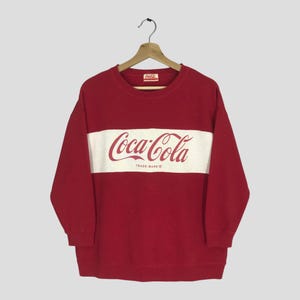 Vintage Coca Cola Red Sweatshirt Medium Coca Cola Carbonated Drink Spell Out Big Logo Sweater Coke Crewneck Coca Cola Pullover Jumper Size M