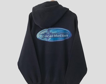 Vintage 90er Lokale Bewegung Faded Blue Pullover Große Lokale Bewegung Hawaiianische Surfbretter Ozeanwelle Spell Out Hoodie Surf Gear Pullover Größe L