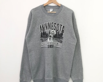 Vintage Y2K Moose Lake grijs sweatshirt medium Moose Lake Minnesota trui Moose Lake State Park Minnesota trui Spell Out logo maat M