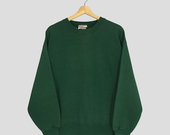 Vintage Hanes Premium Weight Green Sweatshirt Large Hanes Plain Outerwear Sweater Hanes Crewneck Hanes Pullover Hanes Jumper Size L