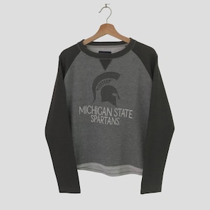Vintage Msu Michigan State Grey Sweatshirt Medium Michigan State University Spell Out Sweater Michigan Spartans Ncaa Crewneck Jumper Size M
