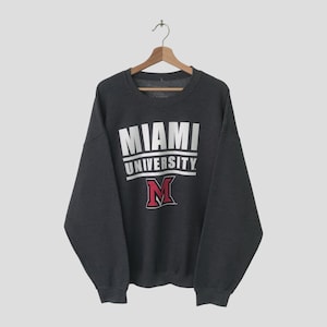 Miami University Gray Sweatshirt Xlarge Miami University Spell Out Big Logo Sweater Miami University College Crewneck Pullover Baggy Size XL