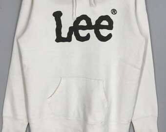 Vintage Lee Union Made White Sweater Medium Lee Spell Out Big Logo