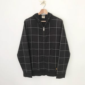 Vintage Carhartt Workwear Black Checkered Sweater Hoodie Large Carhartt Double Pocket Full Zipper Sweater Pullover Carhartt Workwear Size L