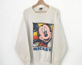Vintage 90s Mickey Mouse Sweatshirt Xlarge Mickey Mouse Disney Sweater Mickey Crewneck Mickey Mouse Cartoon Pullover Mickey Jumper Size XL