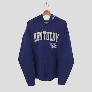 Vintage 90&#39;s Kentucky Wildcats Ncaa Blue Sweater Xlarge University Of Kentucky Spell Out Hoodie Kentucky Wildcats Pullover Hoodie Size XL