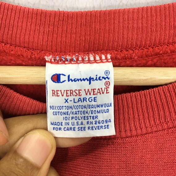Vintage 90s Champion Reverse Weave Red Sweatshirt Large Champion