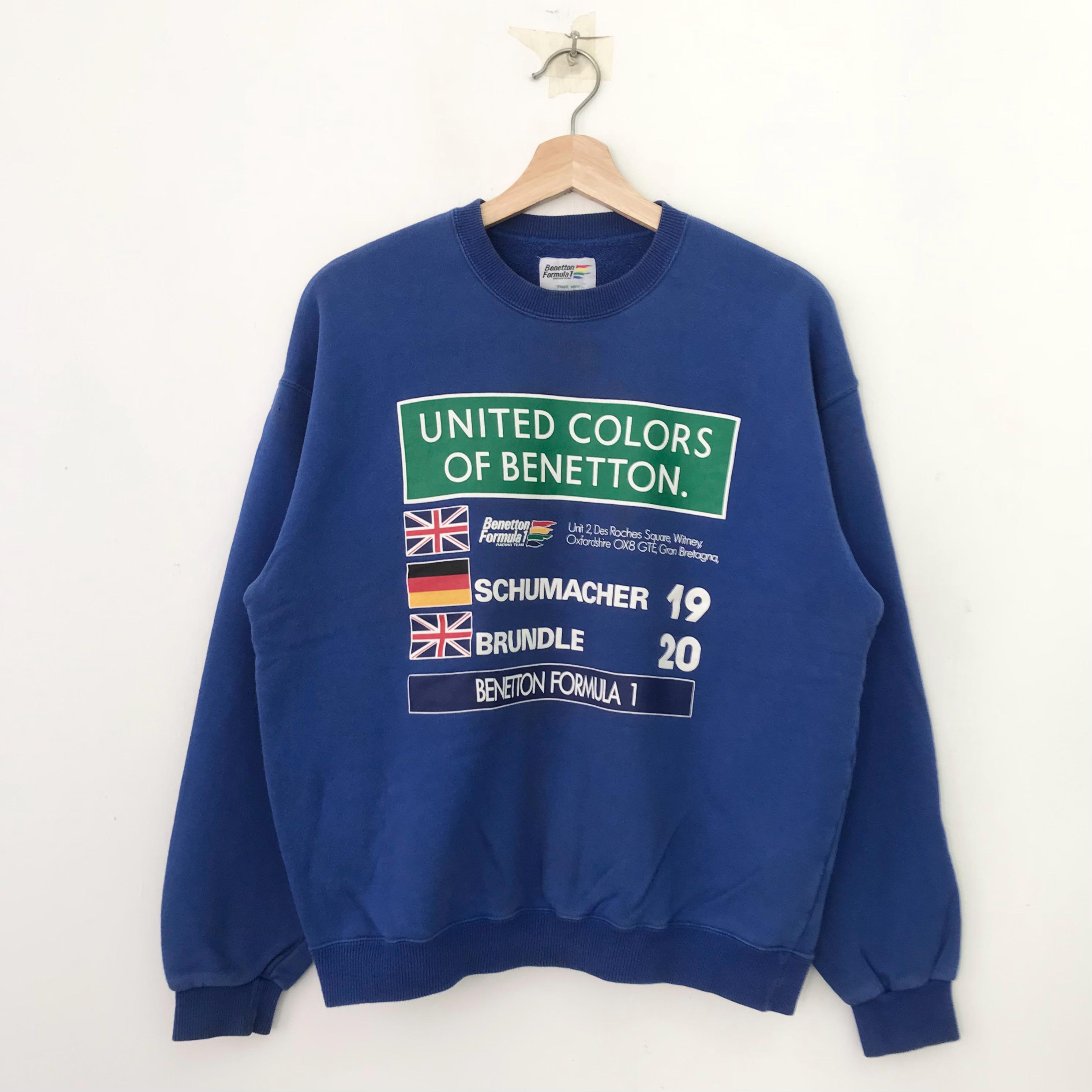 Vintage 90s United Colors of Benetton Blue Sweatshirt Large