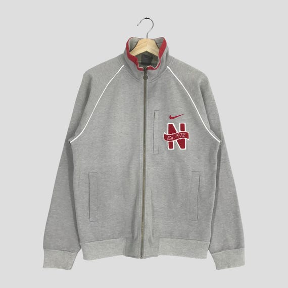 Vintage Nike Swoosh Training Gray Sweater Jacket Nike Sportswear Jacket Nike Zipper Sweater Outerwear Jacket Nike Swoosh Embroidery Size M