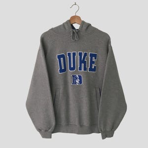 Vintage Duke University Gray Sweater Large Duke University Blue Devils Spell Out Big Logo Hoodie Duke Blue Devils Pullover Hoodie Size L