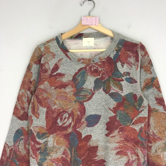Vintage Retro Pop Art Floral Ladies Sweatshirt Be… - image 3