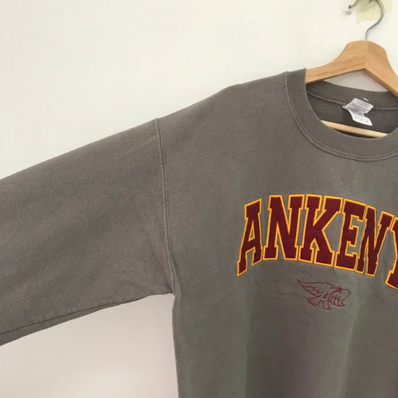 Vintage Y2K Ankeny Iowa Brown Sweatshirt Medium Ankeny Spell Out Big Logo Sweater Ankeny Hawks Crewneck Ankeny Pullover Ankeny Jumper Size M View 5