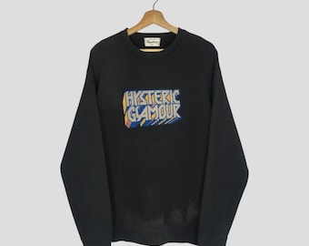 Vintage 90s Hysteric Glamour Japan Black  Sweatshirt Medium Hysteric Glamour Spell Out Logo Street Wear Sweater Hysteric Japan Jumper Size M