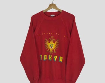 Vintage 90's University Of Tokyo Red Sweatshirt Large University Of Tokyo Japan Big Logo Sweater University Athletic Pullover Jumper Size L