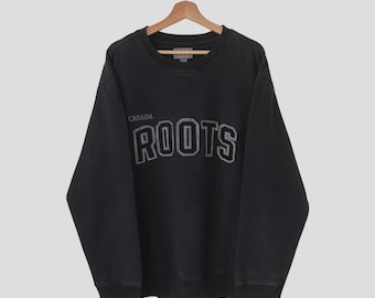 Vintage Roots Canada Sweatshirt 2Xlarge Roots Canada Athletic Spell Out Big Logo Canada Crewneck Canada Pullover Outfits Jumper Size XXL