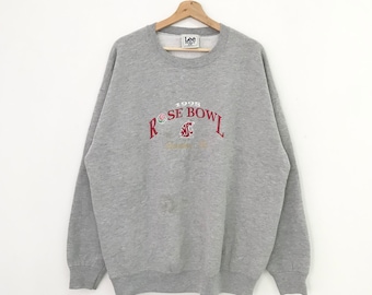 Vintage 90's Rose Bowl Pasadena California Ncaa Gray Sweatshirt Xlarge Washington State University Cougars Crewneck Rose Bowl Jumper Size XL