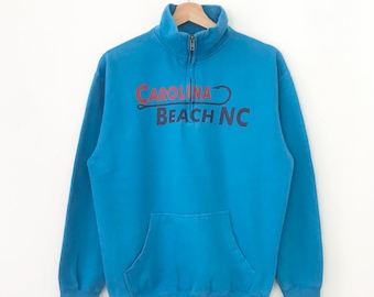 Vintage Carolina Beach Blue Sweatshirt Medium Carolina Beach Island North Carolina Spell Out Sweater Carolina Beach Pullover Jumper Size M