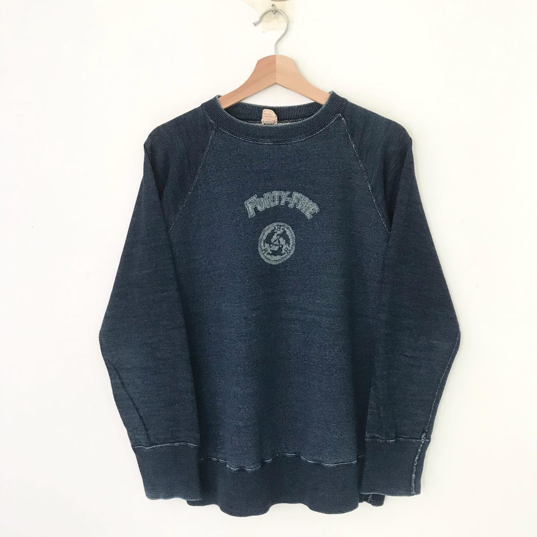 45rpm - 45rpm studioのプルオーバー Vintage 90's 45 RPM Studio Japan Indigo Blue Sweatshirt
