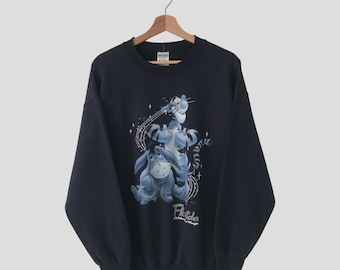 Vintage Y2K Tigger Blue Sweatshirt Large Tigger Big Logo Sweater Walt Disney Tigger Crewneck Tigger Cartoon Pullover Tigger Jumper Size L