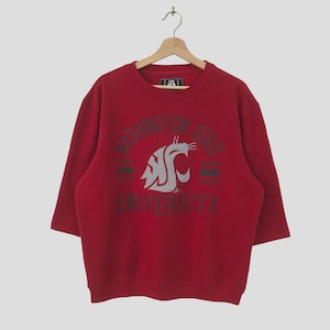 Vintage Washington State University Red Sweatshirt Large Washington State University Cougars WSU Spell Out Sweater Pullover Jumper Size L