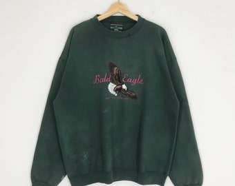 Vintage 90s Bald Eagle Sweatshirt Xlarge Bald Eagle Sweater Bald Eagle Crewneck Wild Trails Eagle Embroidery Wildlife Habitat Eagle Size XL
