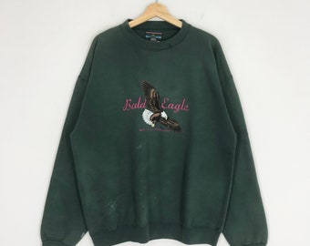 Vintage 90er Jahre Weißkopfseeadler Sweatshirt XXL Weißkopfseeadler Pullover Pullover Weißkopfseeadler Rundhalsausschnitt