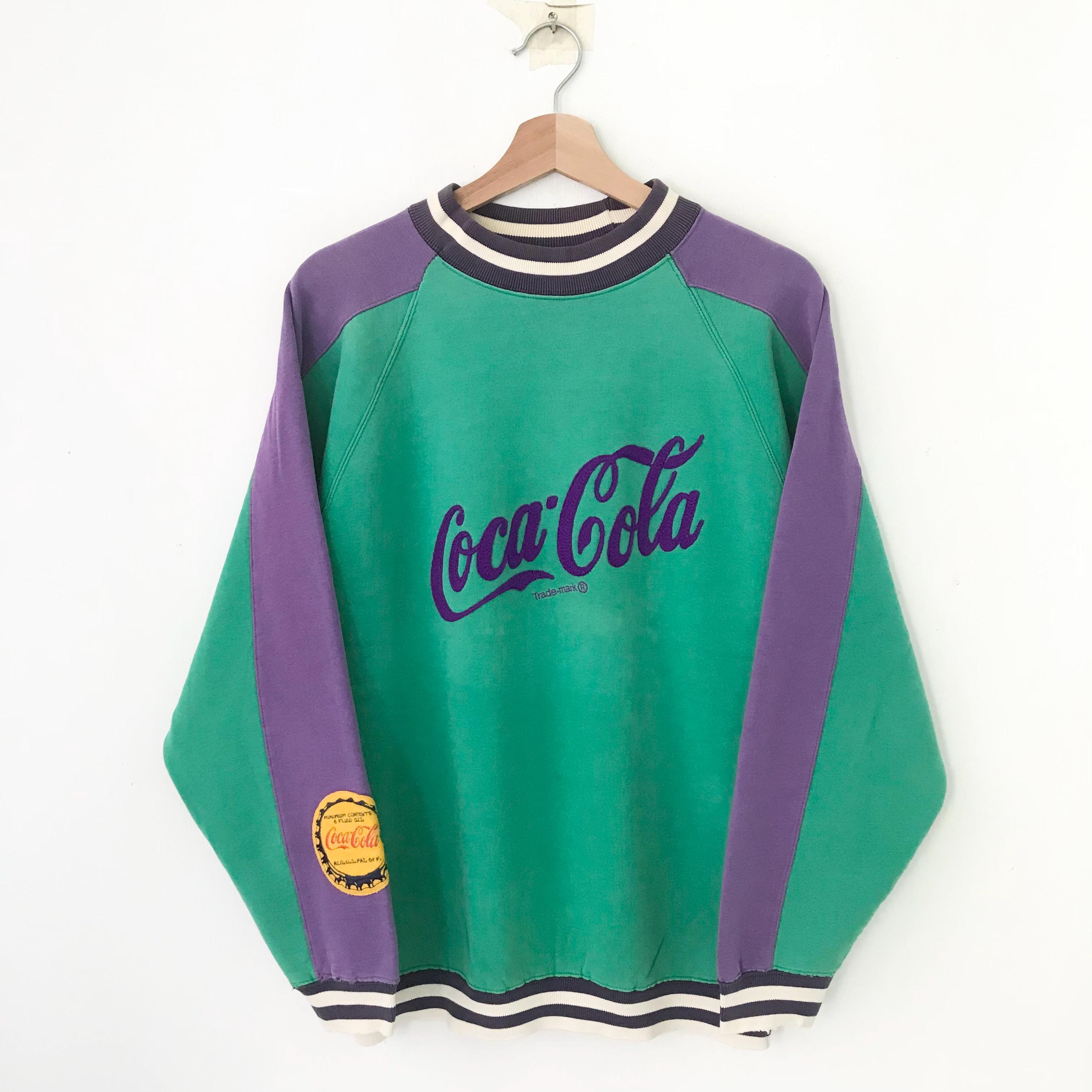Vintage 90 s Coca Cola Green Sweatshirt Medium Coke Soft Drink Carbonated Spell Out Sweater Coca Cola Crewneck Coke Pullover Jumper Size M Etsy