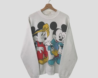 Vintage 90s Mickey and Minnie Mouse Sweatshirt - Disneyland Pullover Size L