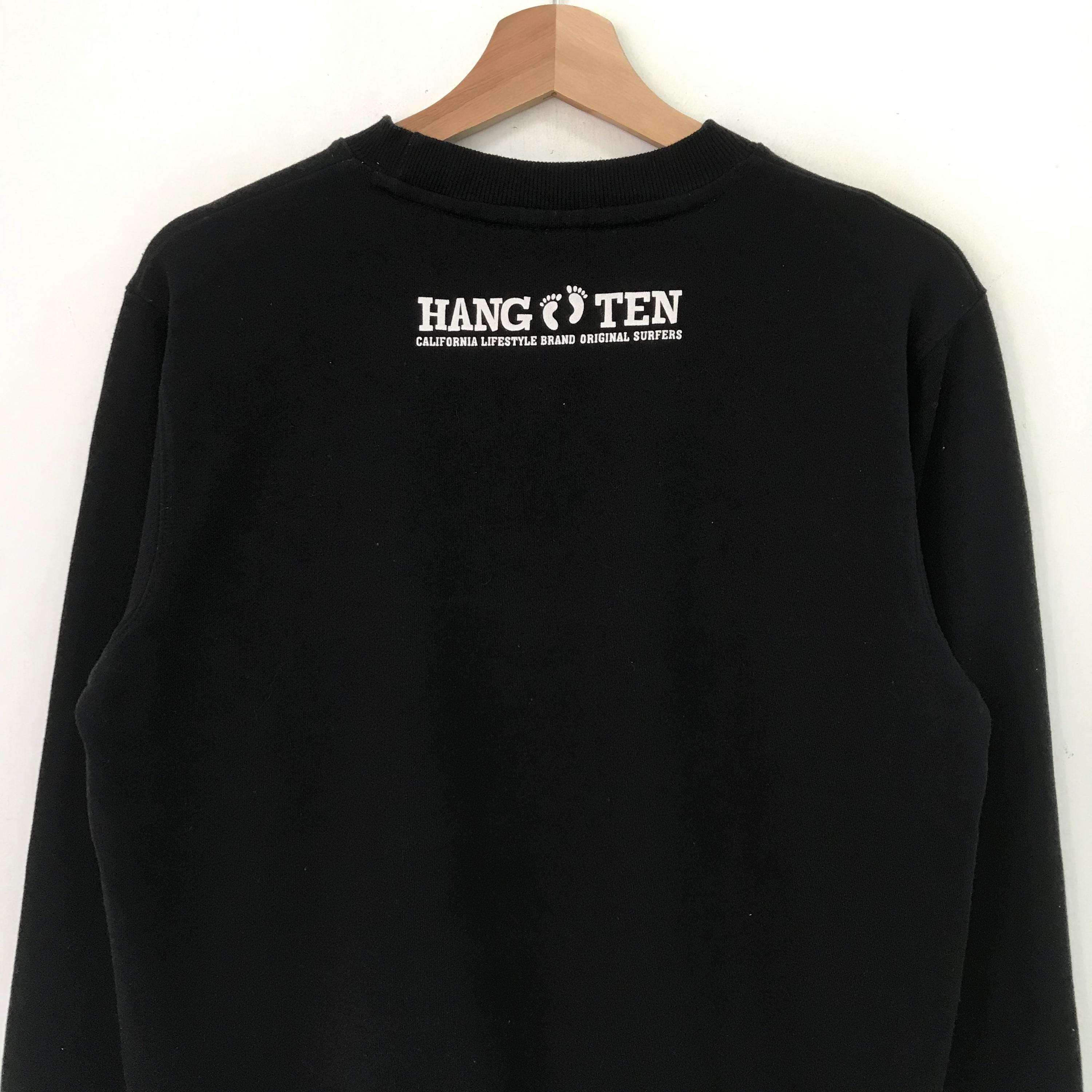 Vintage Y2K Hang Ten Black Sweatshirt Medium Hang Ten Aloha