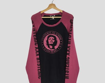 Vintage Hysteric Glamour Japan Black Long Sleeve T shirt Large Hysteric Glamour For Rebel Artwork Graphic Printed Crewneck T shirt Size L