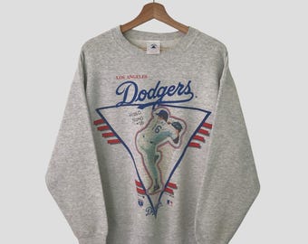 Vintage 90's Los Angeles Dodgers Gray Sweatshirt Large LA Dodgers Hideo Nomo 16 Baseball Crewneck Los Angeles Dodgers Mlb Team Sport Size L