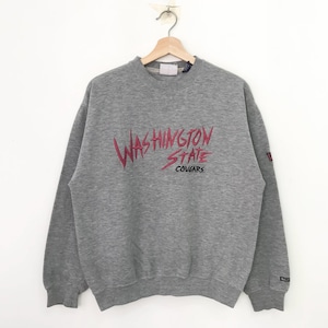 Vintage Washington State University Gary Sweatshirt Medium Washington State Cougars Spell Out Sweater Washington State Cougars Jumper Size M