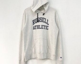 Vintage Plain Gray Russell Athletic Hoodie Sweatshirt Size