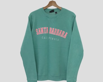 Vintage Santa Barbara Grön Tröja Liten Dam Santa Barbara Kalifornien Spelltröja Santa Barbara Crewneck Kalifornien Storlek S