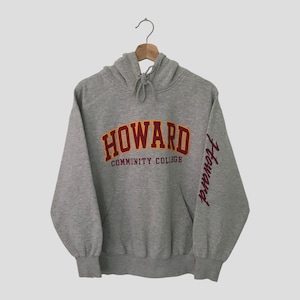 Vintage Howard College Embroidered Logo Hoodie - Size M
