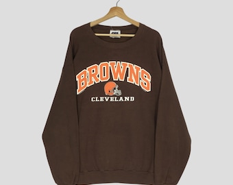 Vintage 90s Cleveland Browns Brown Sweatshirt XLarge Cleveland Browns Big Logo Sweater Cleveland Browns National Football Team Jumper Size L