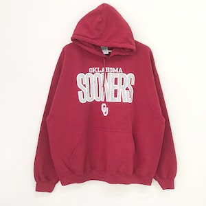 Vintage Oklahoma Sooners Ncaa Red Sweater Xlarge Oklahoma University Spell Out Hoodie Oklahoma Sooners University Pullover Oklahoma Size XL