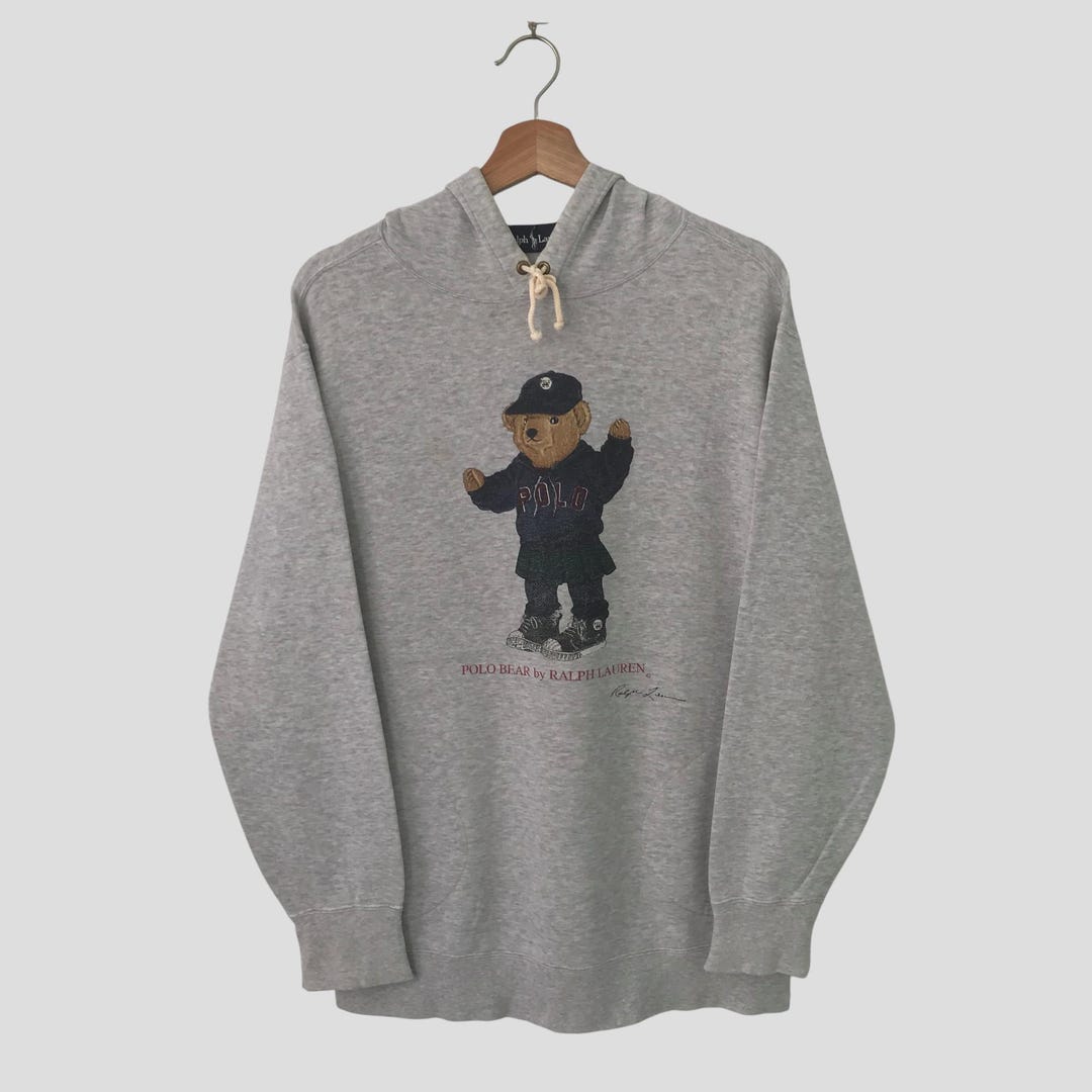 Vintage Polo Bear Ralph Lauren Gray Sweater Polo Ralph Lauren