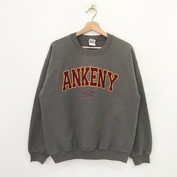Vintage Y2K Ankeny Iowa Brown Sweatshirt Medium Ankeny Spell Out Big Logo Sweater Ankeny Hawks Crewneck Ankeny Pullover Ankeny Jumper Size M