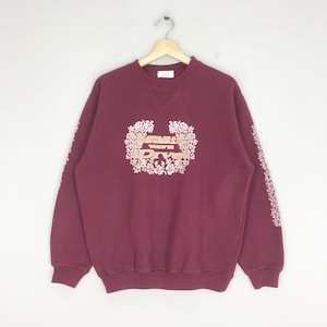 Vintage Hawaiian Long Beach Sweatshirt Red Large Hawaiian Island Sweater Surfing Beach Crewneck Big Logo Hawaiian Surf Pullover Size L