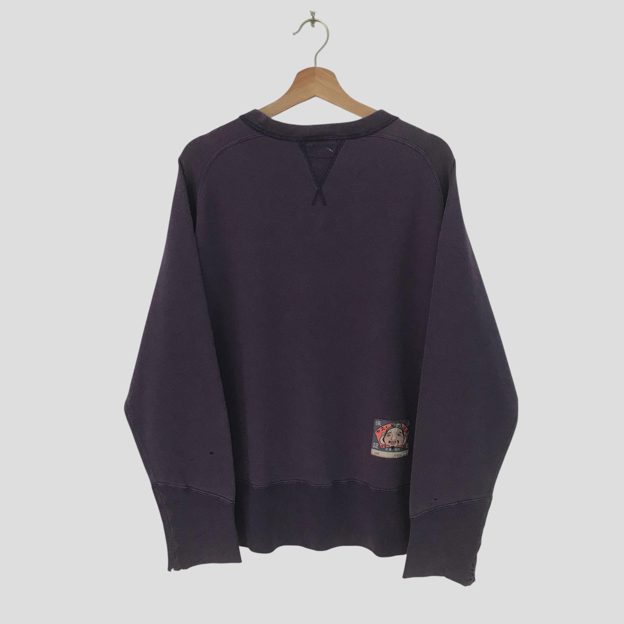 Vintage Distressed Evisu Japan Blue Sweatshirt Medium Evisu