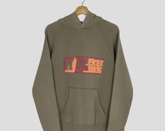 Vintage 90s Hysteric Glamour Hoodie Olive Green Medium Hysteric Glamour Japanese Brand Pullover My First Hysteric Glamour Street Wear Size M