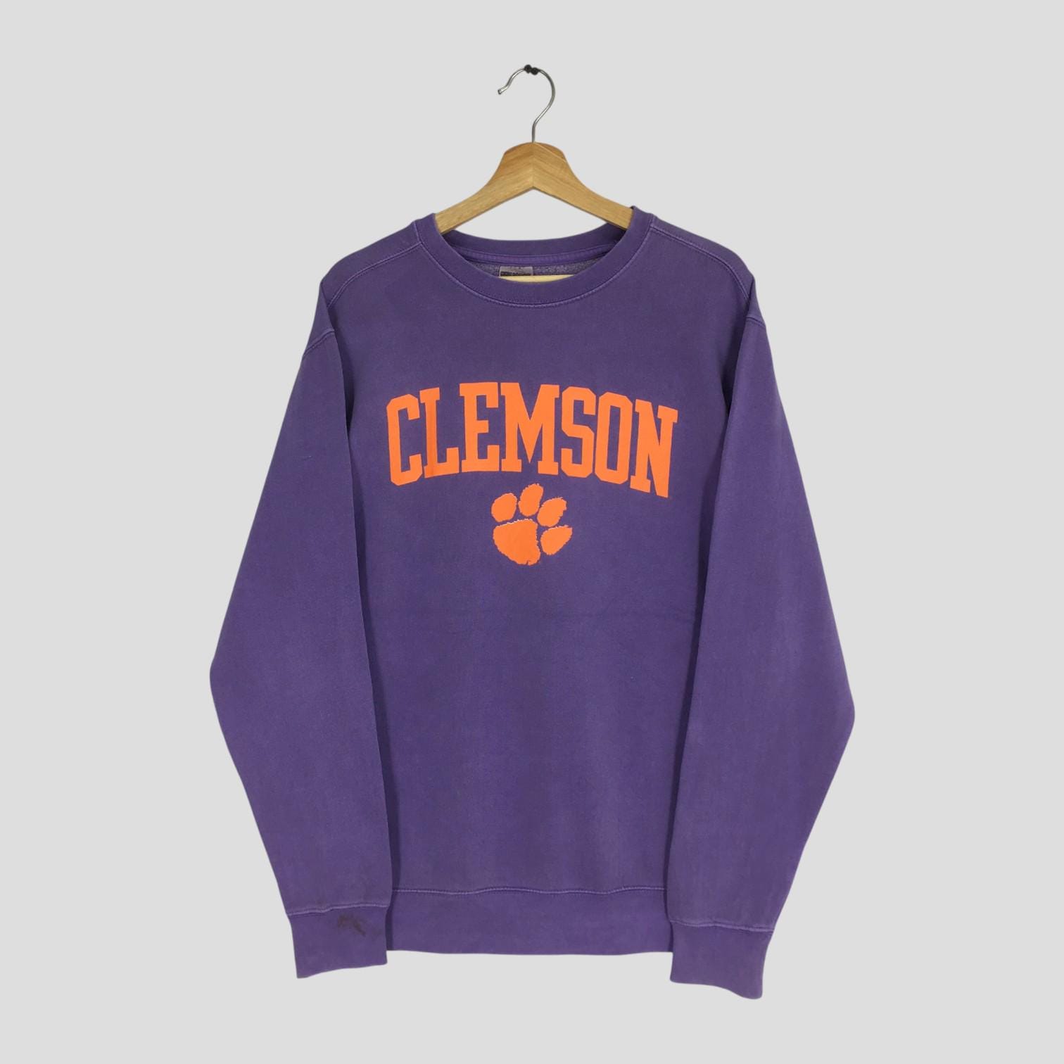 Vintage 90's Clemson Tigers Ncaa Purple Sweatshirt Large Clemson