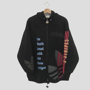Adidas Three Stripes Hoodie - Etsy