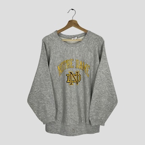 Vintage 90s Distressed Champion Reverse Weave University Of Notre Dame Grey Sweatshirt Large Notre Dame Sweater University Notre Dame Size L