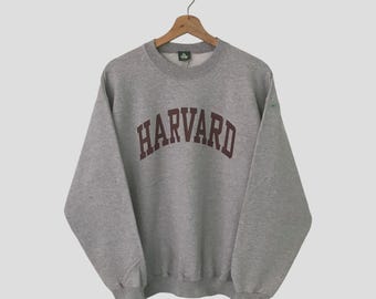 Vintage Y2K Harvard University Gray Sweatshirt Medium Harvard University Big Spell Out Logo Sweater Harvard Cambridge Pullover Jumper Size M