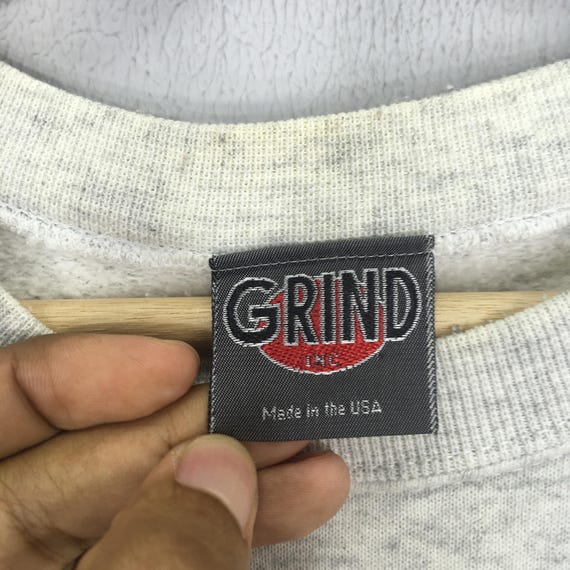 9*0様 90年代ビンテージVIOLENT GRINDスウェットスケートパンツネ Vintage 90s Grind Inc. Skateboard Grey Sweatshirt Large Grind