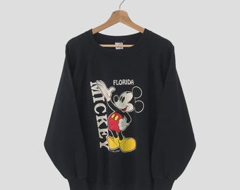 Vintage 90s Mickey Mouse Sweatshirt - Disneyland Cartoon Print Size L