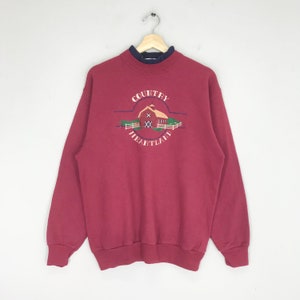 Vintage 90s Country Heartland Sweatshirt Medium Red Country Heartland Us State Crewneck Graphic Heartland House Sweater Pullover Size M